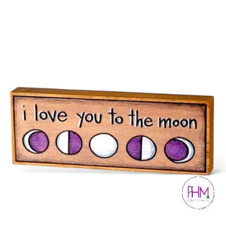 I Love you the Moon Boxed Sign