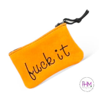 Say it Like Is Inappropriate Small Leather Zipper Clutch