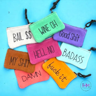 Say it Like Is Inappropriate Small Leather Zipper Clutch