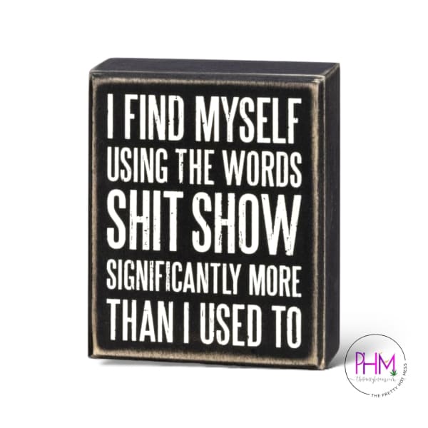 I Find Myself Using Words Shit Show Box Sign 🩷 - box sign
