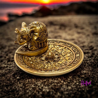 Royal Jeweled Elephant Incense Holder - Burner
