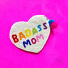 Badass Mom Heart Beaded Coin Purse