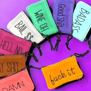 Say it Like Is Inappropriate Small Leather Zipper Clutch