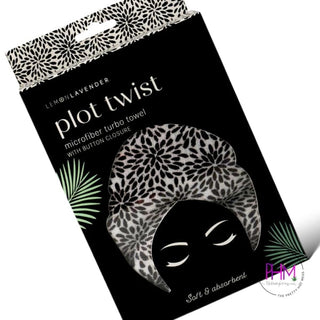 •Plot Twist Turbo Towel | Lemon Lavender - Black and White