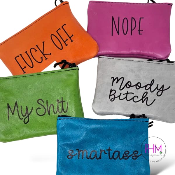 Shout It Out Inappropriate Leather Pouch Medium