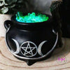 Triple Moon Cauldron with Broom LED Light - Done
