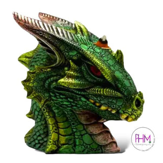King of Dragons Back Flow Incense Burner - Large Green
