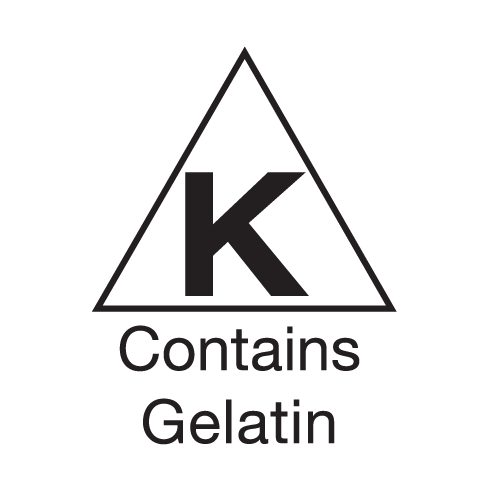 Kosher (Triangle K-Contains Gelatin) badge image