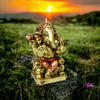 Mini Divine Ganesha Ganapati Golden Statue - ganesha