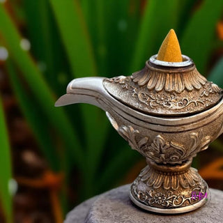 Mini Grant my Wishes Genie Lamp Back Flow Incense Burner 🖤