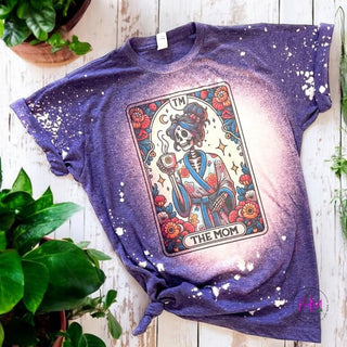 Mom Life Be Like Tarot Bleached T 💜 - shirt