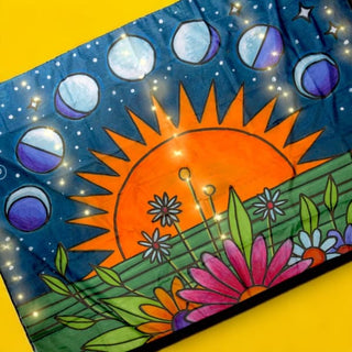 Moon Phases Lighted Tapestry - tapestry