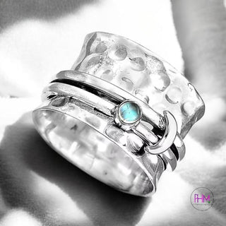 🌙✨ Moondancer Opalite Spinner Anxiety Ring ✨🌙
