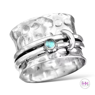 🌙✨ Moondancer Opalite Spinner Anxiety Ring ✨🌙