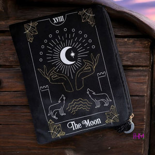 Moonlight Dreams Velvet Zipper Tarot Pouch 🌙✨ - Moon