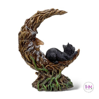 Moons Wisdom Black Cat Statue 🐈‍⬛🌙