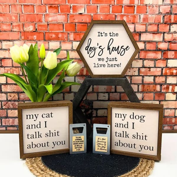 My Cat And I Talk About You Wood Sign