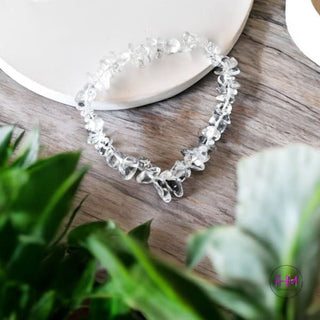 Mystical Clear Quartz Gemstone Crystal Chip Bracelet 💫