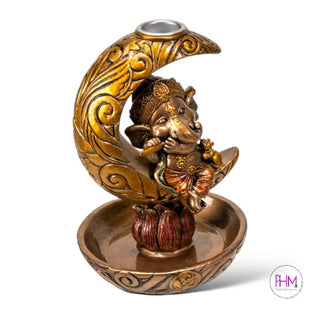 Mystical Golden Ganesha Backflow Incense Burner ✨ - burner