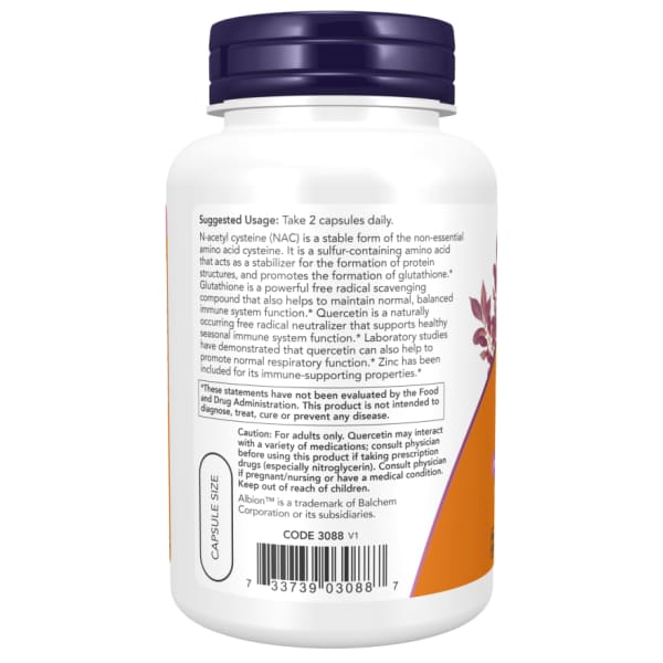 NAC Quercetin & Zinc Veg Capsules Now Foods The Pretty The Pretty