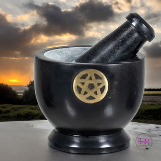 Old Wisdom Pentacle Mini Soapstone Mortar & Pestle 🌙