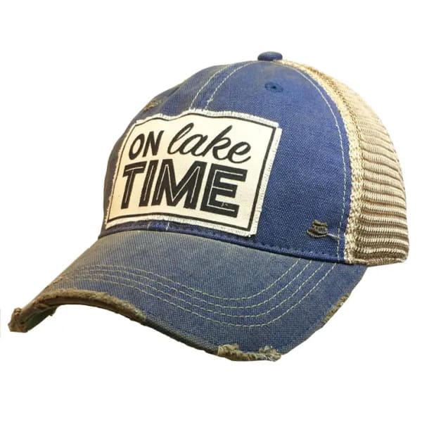 On Lake Time Distressed Trucker Cap - Hat