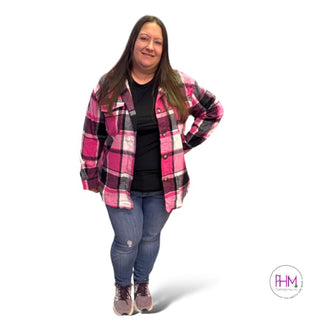 On Wednesdays We Wear Pink Flannel Shacket