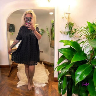Out on the Town Babydoll V Neck Dress 🖤