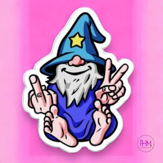 Peace & F Yourself Wizard Sticker
