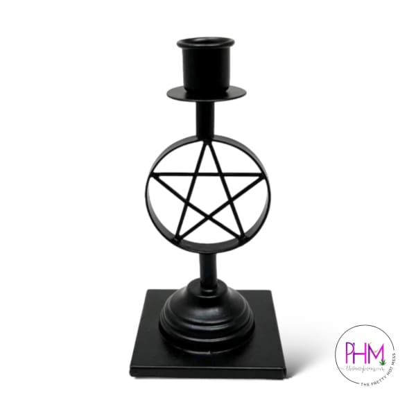 Pentacle Iron Candle Holder