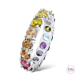Power of Three Rainbow Eternity Ring✨🌈