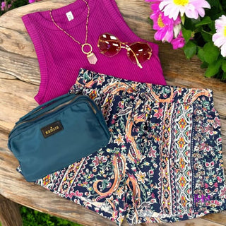 Purple Rein Smocked High Waisted Boho Shorts 💜