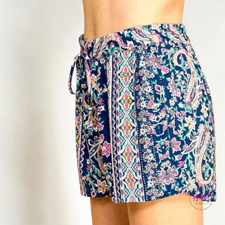 Purple Rein Smocked High Waisted Boho Shorts 💜