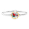 Red Cardinal Bangle Bracelet - Silver