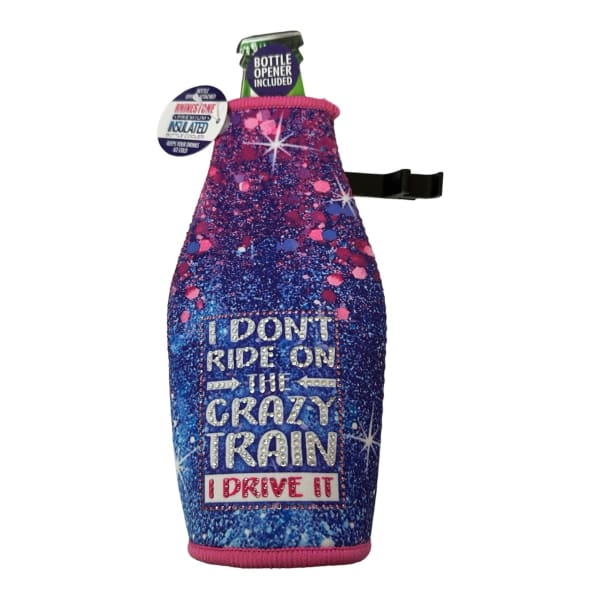 Rhinestone Insulated Bottle Cooler - Crazy Train