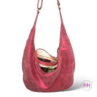 Rochelle Suede Hobo Bag | Joy Susan 🖤 - Berry Sparkle