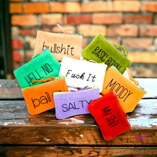 Say it Like Is Inappropriate Small Leather Zipper Clutch