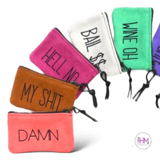 Say it Like Is Inappropriate Small Leather Zipper Clutch