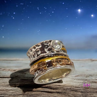 🌙✨ Stargazer Opalite Spinner Anxiety Ring ✨🌙