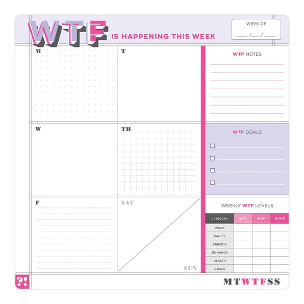 Sticky Pad WTF Is Happening This Week - Planner