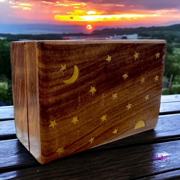 Sun & Stars Wooden Keepsake Box