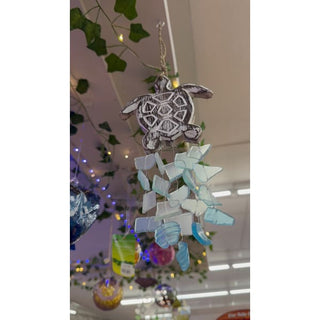 Take Me to the Beach Turtle Sea Glass Wind Chime 🐢