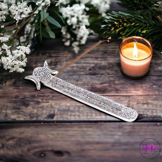 Triple Moon Silver Incense Holder - incense holder