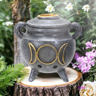 Triple Moon Cauldron Backflow Incense Burner 🌙 - Gifts