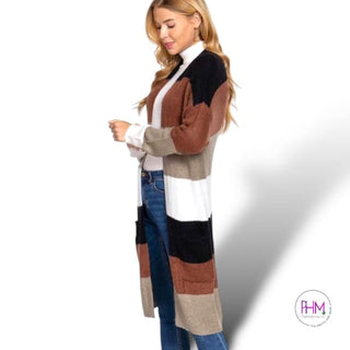 Uptown Chic Color Block Cardigan 🤎