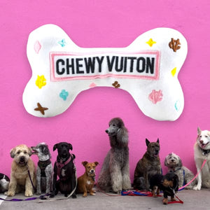 Checker Chewy Vuiton Bone Dog Toy