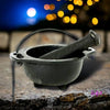 Witches Enchantment Cast Iron Cauldron and Pestle