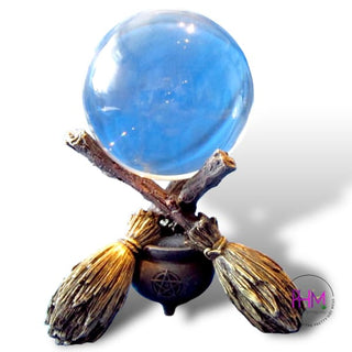 Witches Majick Broom Gazing Ball 🔮 - Crystals