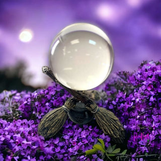 Witches Majick Broom Gazing Ball 🔮 - Crystals