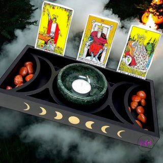 Witches Wisdom Moon Phase Tarot Altar Tray 🌙🔮 - religious
